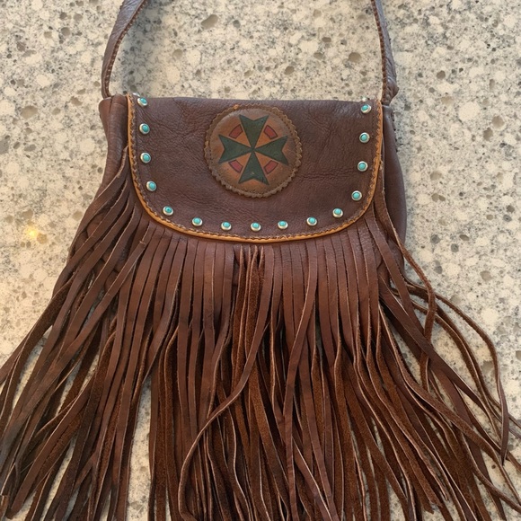 Kobler purse fringe w/ turquoise! Crossover - Picture 9 of 15